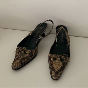 Via Spiga Python Leather Kitten Heel Slingback